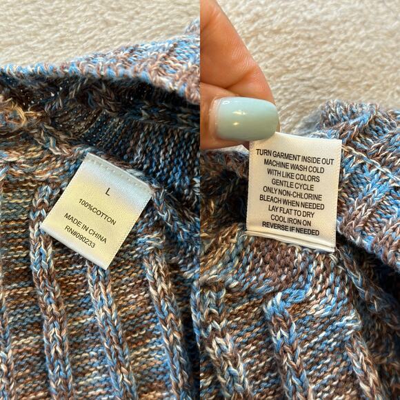 NWT PacSun Women’s Large LA Hearts Ellie Cropped Crew Neck Sweater Cotton Boxy - Picture 9 of 9